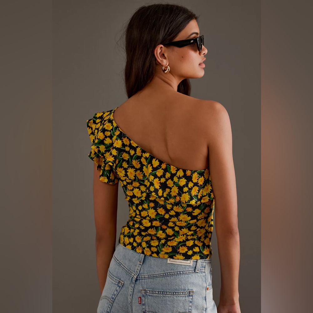 Maeve One-Shoulder Ruffled Top - Picture 4 of 12